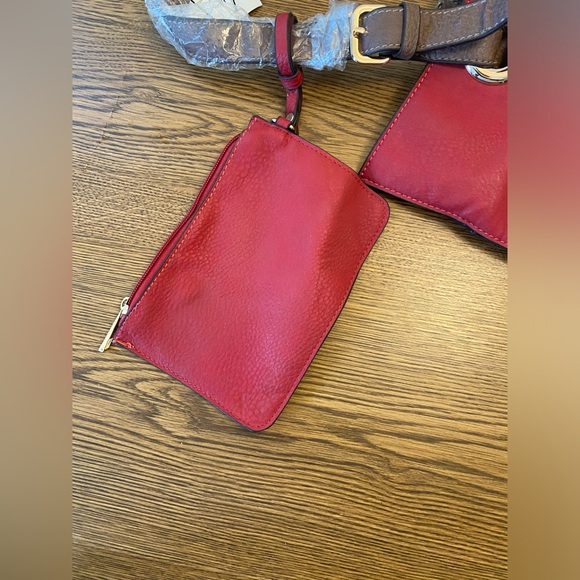 Lisa Fang Red Purse w/ Attached Wallet - Picture 7 of 9